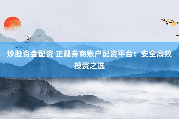 炒股资金配资 正规券商账户配资平台：安全高效投资之选