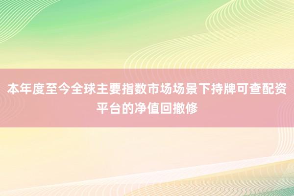 本年度至今全球主要指数市场场景下持牌可查配资平台的净值回撤修
