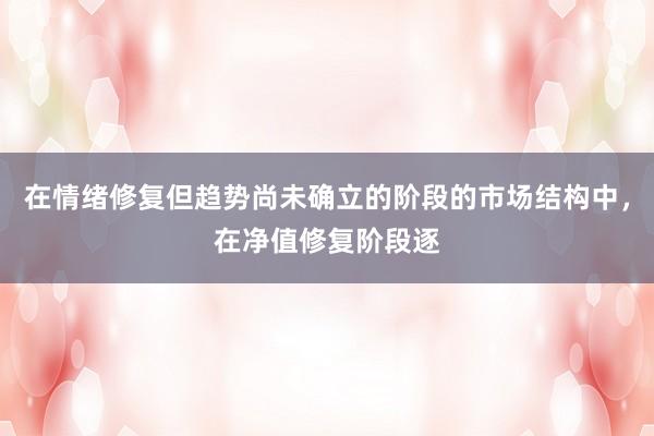 在情绪修复但趋势尚未确立的阶段的市场结构中,在净值修复阶段逐