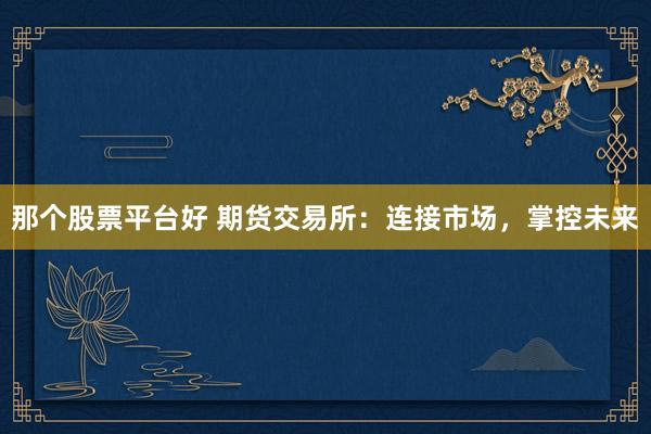 那个股票平台好 期货交易所：连接市场，掌控未来