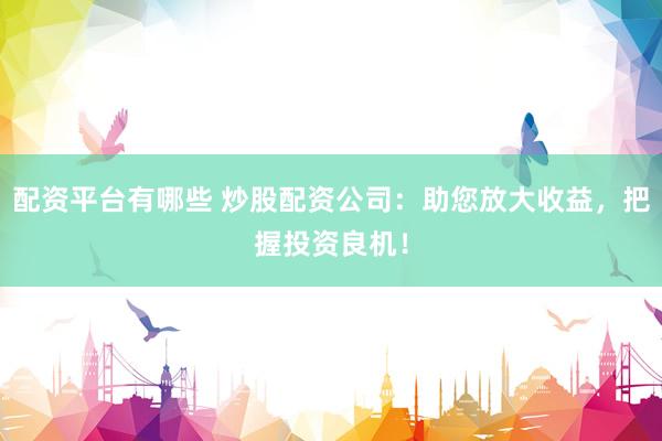 配资平台有哪些 炒股配资公司：助您放大收益，把握投资良机！