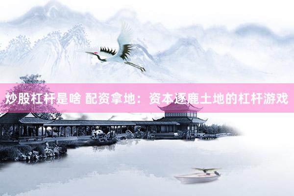 炒股杠杆是啥 配资拿地：资本逐鹿土地的杠杆游戏