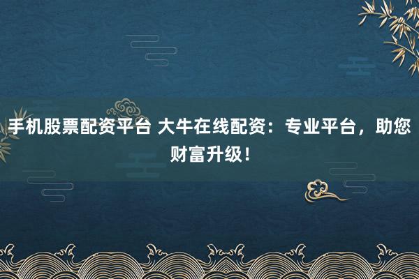 手机股票配资平台 大牛在线配资：专业平台，助您财富升级！