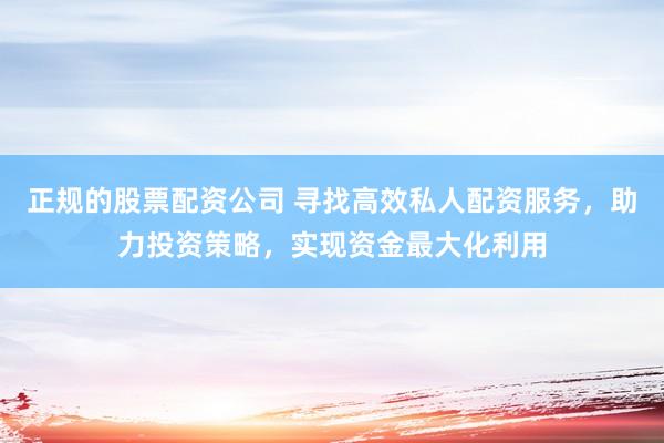 正规的股票配资公司 寻找高效私人配资服务，助力投资策略，实现资金最大化利用